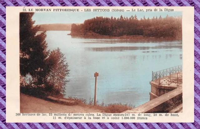 CPA - 58 - LES SETTONS - Le Lac pris de la Digue