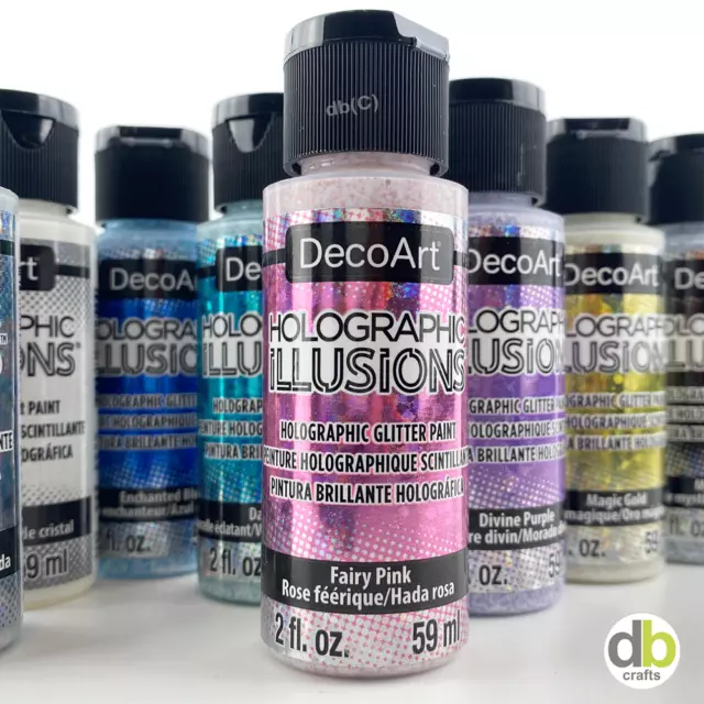 Holographic illusions Glitter Acrylic Paint 2oz 59ml DecoArt