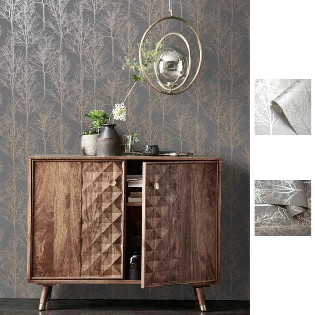 DUTCH WALLCOVERINGS Carta da Parati Rhea Trees Disponibile in Diversi Colori DUT