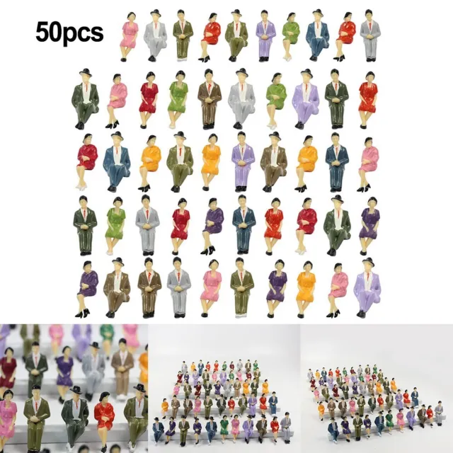 Ensemble de figurines réalistes de 50 pièces pour chemin de fer et photographi