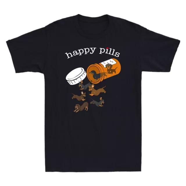 Novelty Pills Cute Dog Lover Gift Dachshund Top Animal Men's Funny Happy T-Shirt