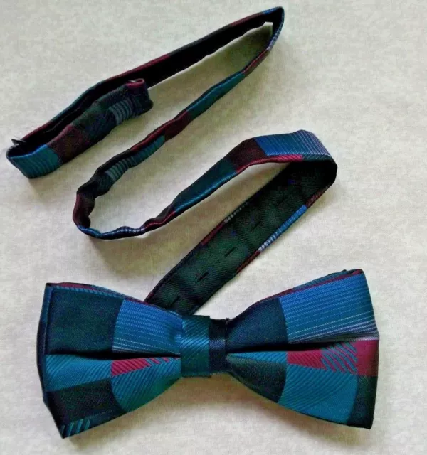 Bow Tie MENS Dickie Bowtie Adjustable Retro TEAL GREEN BURGUNDY Vintage