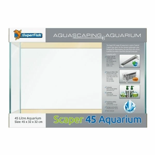 Superfish Scaper Aquarium Freshwater Crystal Clear Fish Tank Aquascape Planting 2