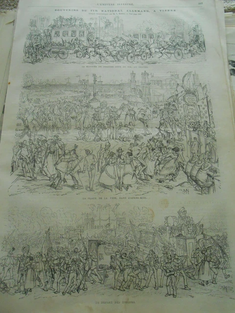 1868 engraving - Memories of the German National Shooting in Vienna