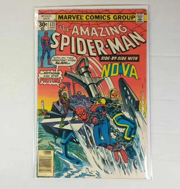Amazing Spider-Man # 171 Marvel Comics 1977 Len Wein Nova & Photon Appearance