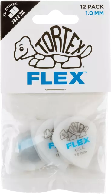 PLAYER'S PACK DE 12 MEDIATORS DUNLOP TORTEX FLEX JAZZ 3 XL 1.00mm - 466P100