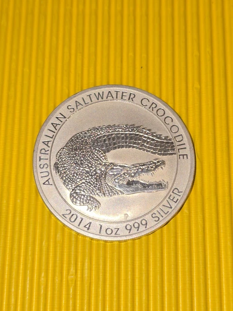 2014 $1 AUSTRALIAN Saltwater Crocodile 1 oz .999 Fine Silver Coin