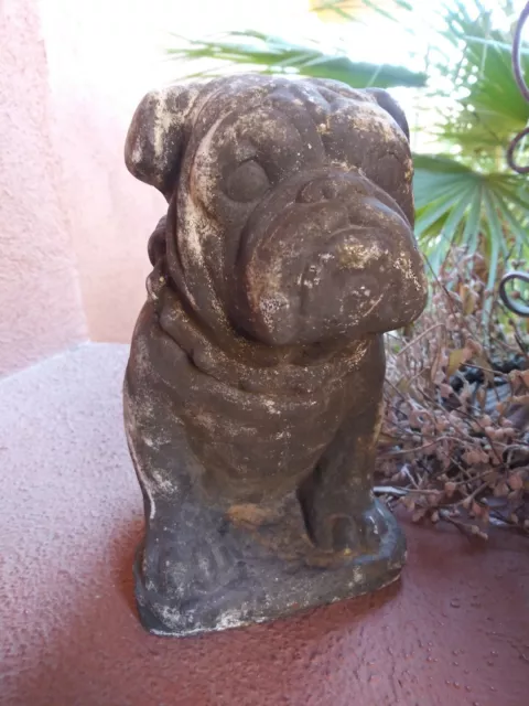 Bulldog Statue Cement Doorstop Outdoor Patio Garden Decor Home