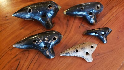 Set of 5 Ocarina Austrian clay flutes