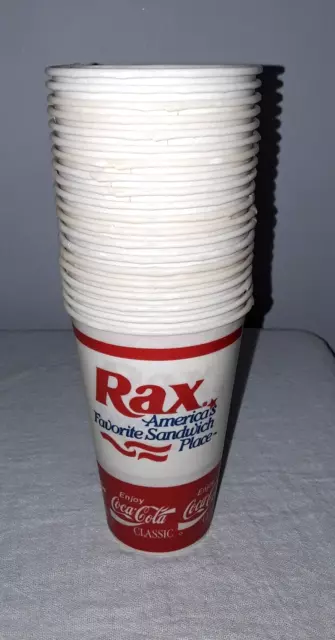 Vintage Rax Roast Beef Coca Cola Wax Cups Lot Of 20 Unused