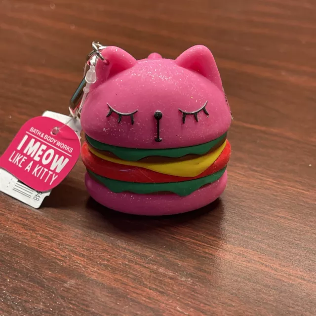 NO SOUND Bath & Body Works Pocket *Bac Holder CAT BURGER Pink Kitty Hamburger