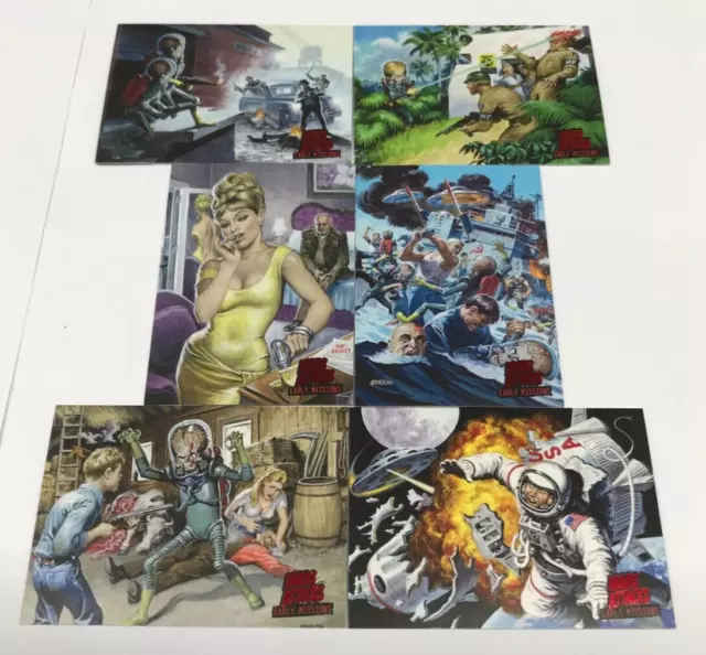 Topps Mars Attacks Invasion Trading Card Complete 6-Early Mission Chase Card Set