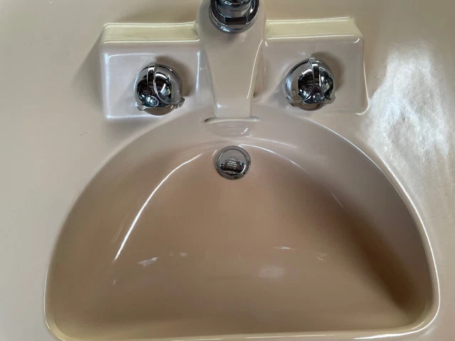 Vintage MCM Crane Marcia Sink And Toilet Sun Tan