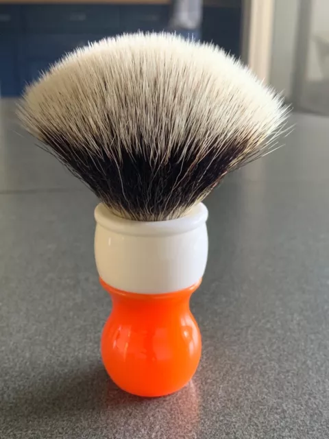 Blaireau Rasage / Shaving Brush 26mm  (Orange & White)