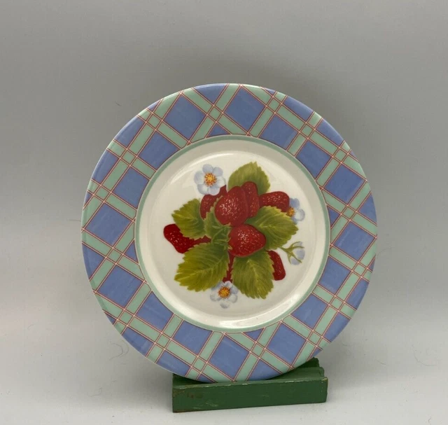 Plat Vintage Arcopal France Décor Fruits D'automne - 28cm - Verre Blanc