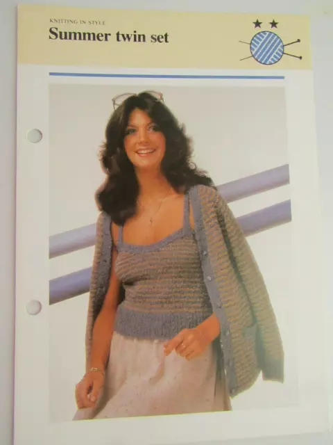 Ladies Twin Set, Cardigan and Jumper, 32-38 Bust, 4ply, 80s