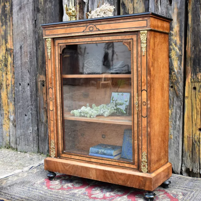 Antique Victorian Walnut Pier Display Glazed  Cabinet T Wallis Holborn Circus 3