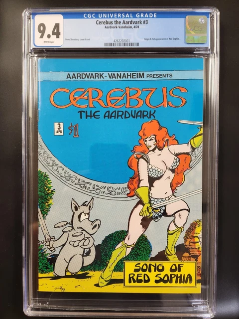 Cerebus The Aardvark #3 Cgc 9.4 - Wp - Nm - 1St Red Sophia - Dave Sim