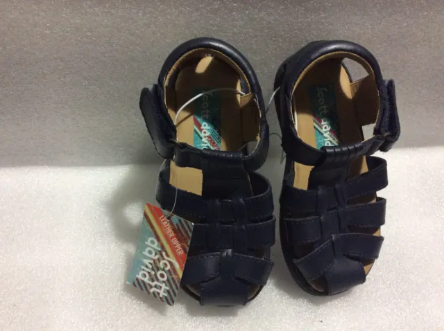 NORDSTROM RACK Infant Baby Boys Leather Upper Black Size 8M Fisherman Sandals