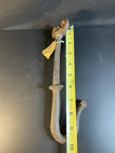 Antique Conestoga Covered Wagon Chain Hook Hand Forged Wrought Iron 9.75” 2