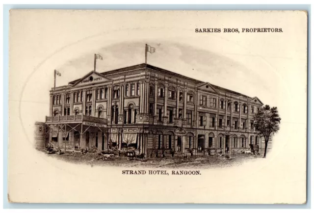 c1910 Strand Hotel Rangoon Yangon Myanmar Sarkies Bros Unposted Postcard