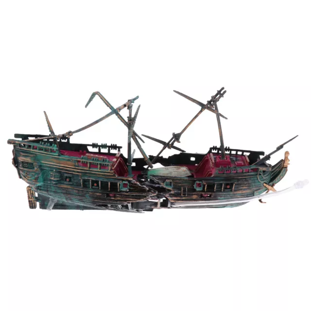 Aquarium Decoration Pirate Sunken Ship for  Ornament Decor