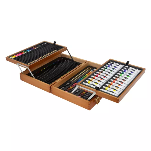 Coffret peinture 127 pièces set de acrylique aquarelle crayons pastels à l'huile