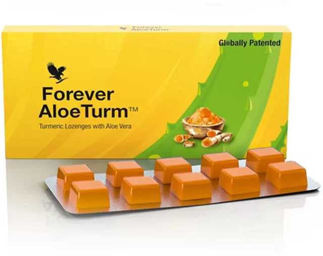 FOREVER ALOE TURM (10 Tablets) Turmeric Lozenges with Aloe Vera £12.46