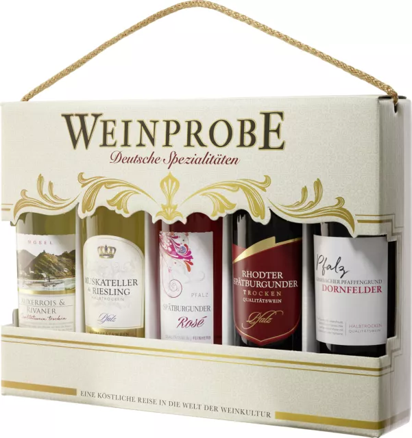 Moselland 5er Geschenkpack Weinprobe Rebsorten Spezialitäten 5 x 250ml