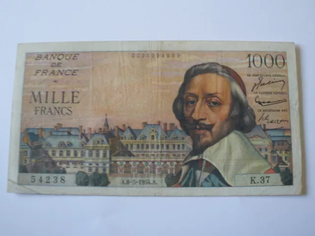 Billet  France 1000 F Richelieu  Fay 42/05