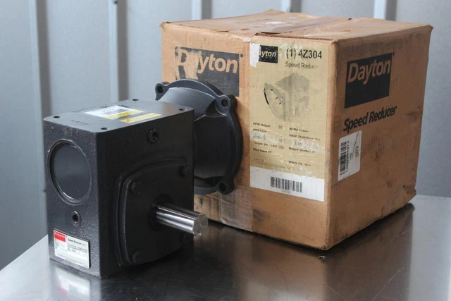 Dayton 4Z304 Right Angle Speed Reducer 20:1 C-Face 56C Output 586 in/lb 88 rpm