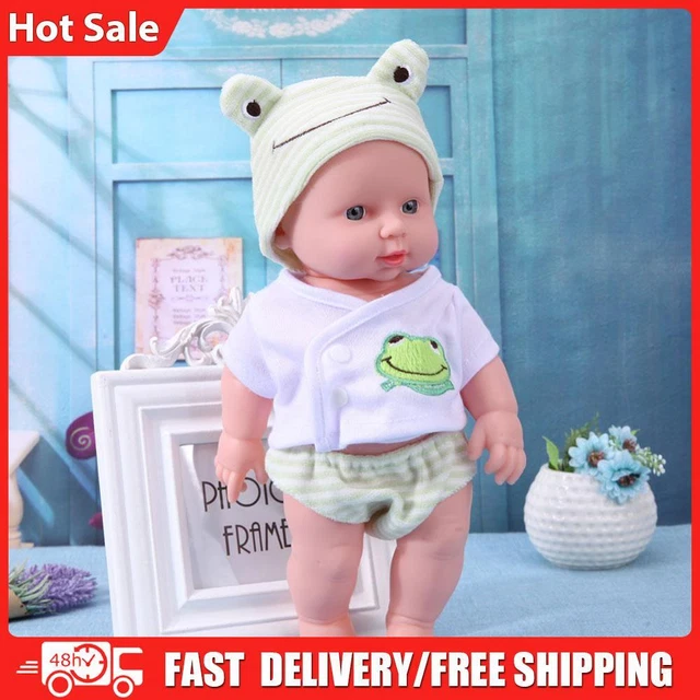 30cm Finished Doll Washable PVC 3D Prop Doll Baby Companion Toys (Green)