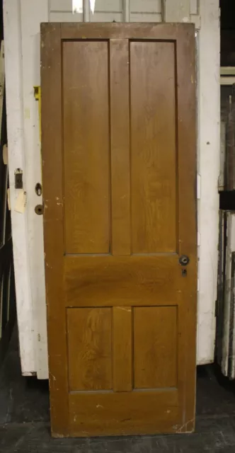 28"x77" Antique Vintage Old Victorian SOLID Wood Wooden Interior Door 4 Panels