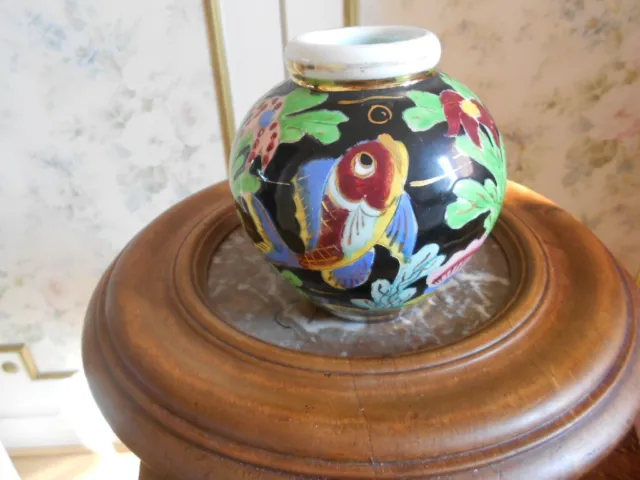 Superbe Vase Boule Poissons Exotique -  Cerdazur  115 Dp  Monaco