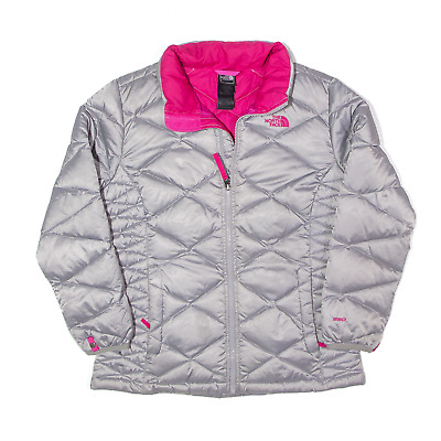 THE NORTH FACE Down Insulated 550 Jacket Silver Nylon Puffer Girls XL