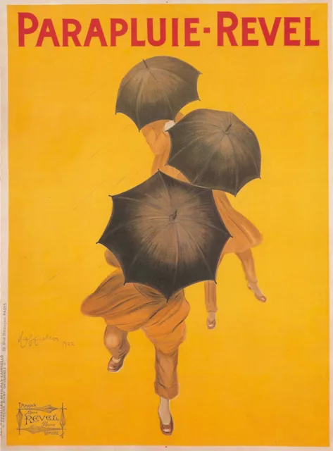 A1 Print art  vintage advert large painting yellow poster umbrella french old