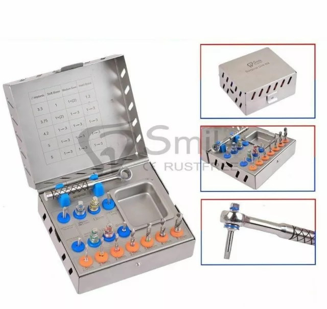 Surgical Drills Kit Implante Dental Básico Herramientas Carraca Hex. Conductores