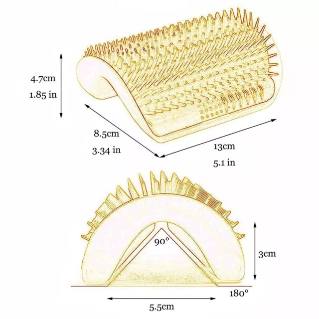 Cat Self Groomer Soft Cat Face Scratcher Wall Corner Grooming Massage Comb Brush 3