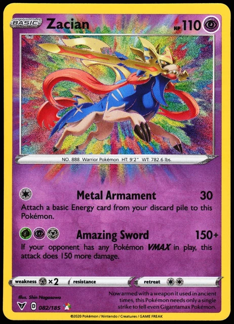 Zacian Amazing Rare Vivid Voltage 082/185 m/nm pack fresh Pokemon TCG