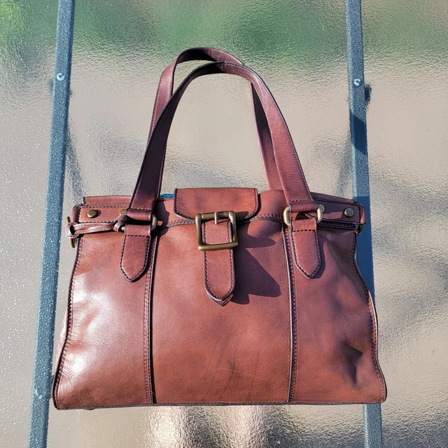 Fossil Vintage Revival East West Satchel Brown Leather Fossil Vintage Revival East West Satchel Brown Leather
