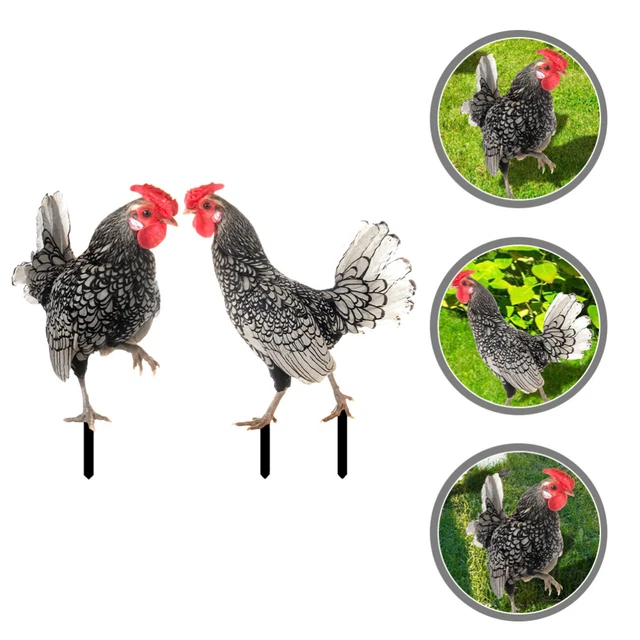 2 Pcs Garden Decoration Garden Chicken Stake Outdoor Decorations Hen Decorations