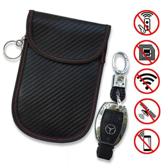 Car Key Signal Blocker Case Faraday Cage Fob Pouch Keyless Blocking Bag 14*10cm 2