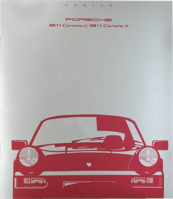 Porsche 911 Carrera 2 / 911 Carrera 4 Preisliste pricelist / 1989