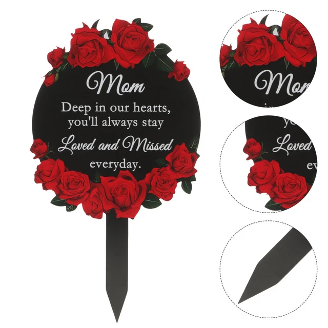 Segni commemorativi rosa targhe tomba decorazione cimitero commemorativo