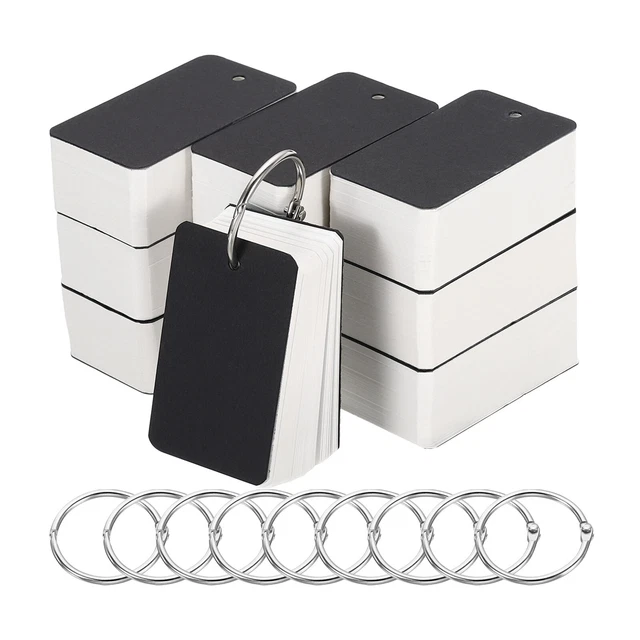 2.8" x 1.5" Blank Flash Cards with Rings Study Card Index Cards, White 1000pcs
