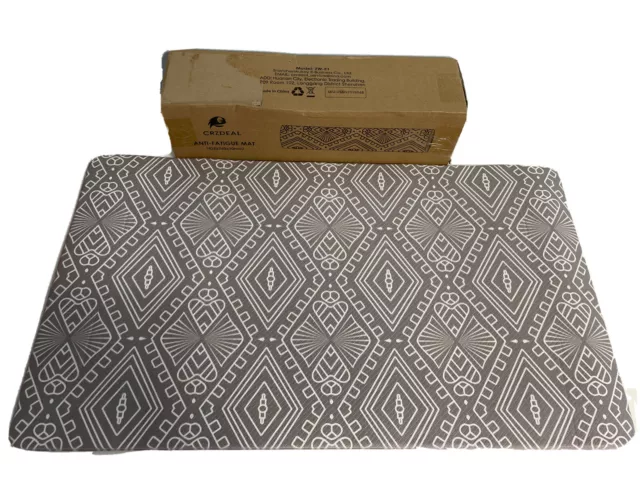 ANTI-FATIGUE kitchen mat 17x30 Grey White Pattern NEW Thickness: 10mm