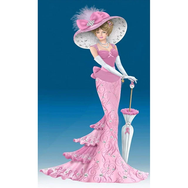Pink Princess Oil Paint By Numbers Kits DIY Handpainted on Canvas Wall Art Decor