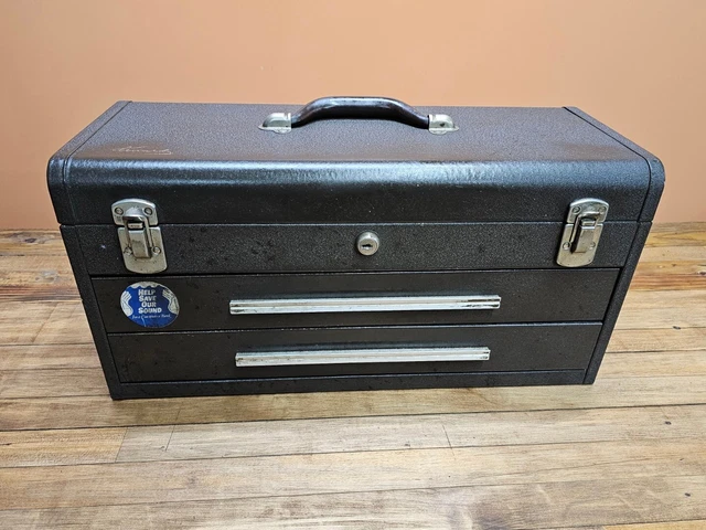 Vintage Machinist Tool Box • Kennedy #220 Steel 3 Drawers 20x10x9 NICE! ☆USA