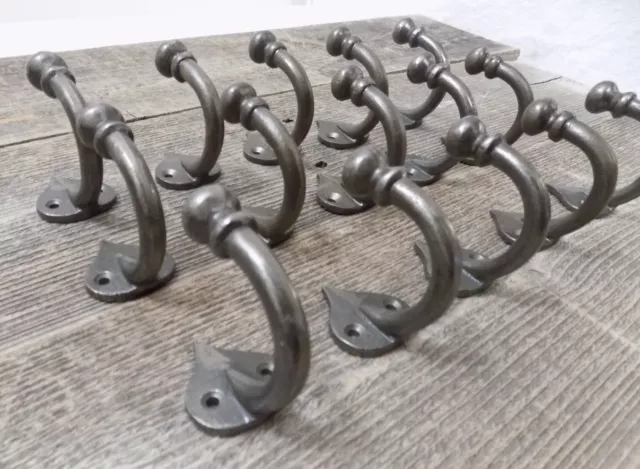 15 Coat Hooks U-Shape U Shape Iron Metal Hat Towel Spade Look Hat Closet Lot