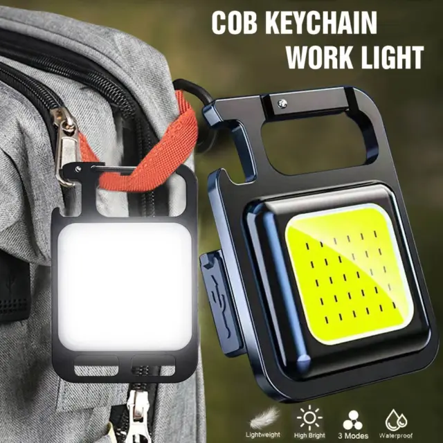 800 Lumens Mini COB Flashlights Bright Rechargeable Keychain Small Flashlight UK